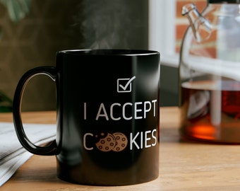 Lustige Cyber Sicherheit und Informationstechnologie Kaffeetasse - Keks-Witz - Teetasse für Hacker und Technik-Spezialisten - Geschenk für Naschkatzen