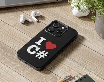 Funny Programming Phone case - I Love C# iPhone Case - Developer Gift - Programming Geek - Code Lover - Tech Accessories - Phone Cover