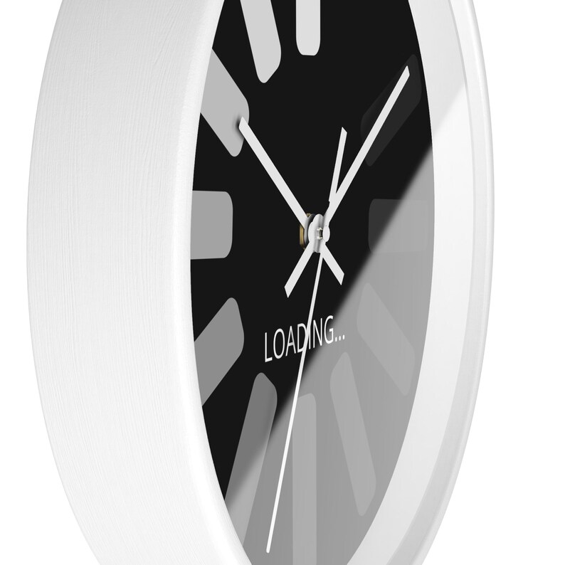 Computer Ladeprozess Wanduhr, Programmierer Geschenk, Tech Büro Dekor, Einzigartige Design Wanduhr, Schwarz Weiß Uhr, Ingenieur Schüler Bild 8