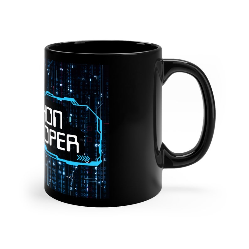 Python Developer mug, with tech new age design. Great gift for a programmer and a software engineer, for graduation and company events image 4