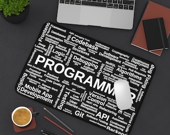 Programmer Desk Mat - Coding Inspired Desk Accessory. Gift for a software engineer, developer and coding geek for graduation and a new job