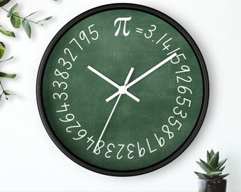 Pi Wall Clock - Mathematical Elegance - Unique Timepiece - Perfect Gift for Math Teacher - Classroom Art - Geeky Home Office Decor