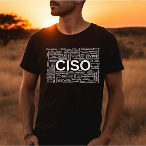 CISO - Infosec terminology- Tee for a Cyber Security Specialist, with information security and cyber words. Gift for GRC and CISO specialist