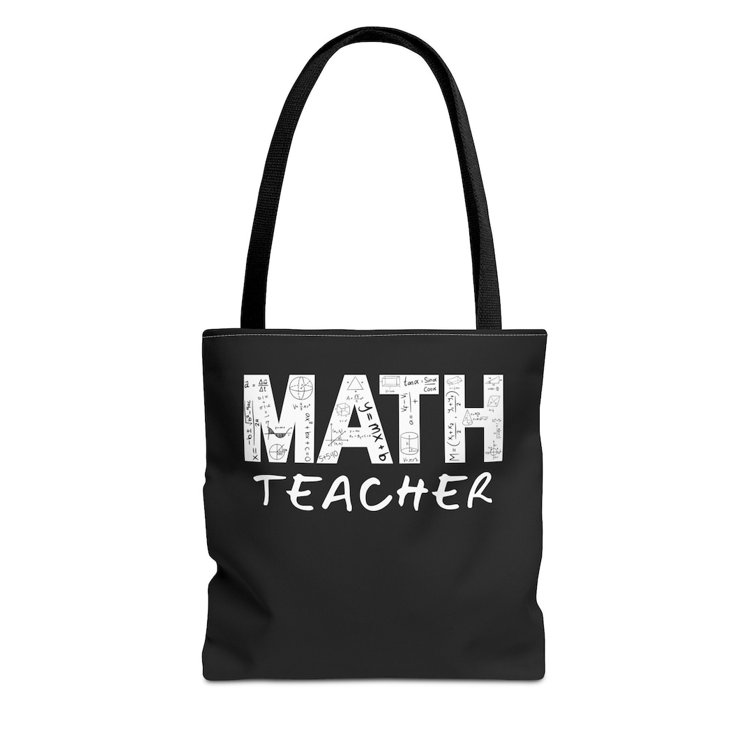 Math Tote Bag Design Example Math Teacher Tote Bag - Featuring Mathematical Formulas and Charts ...
