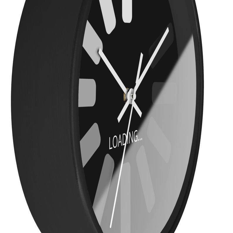 Computer Ladeprozess Wanduhr, Programmierer Geschenk, Tech Büro Dekor, Einzigartige Design Wanduhr, Schwarz Weiß Uhr, Ingenieur Schüler Bild 3