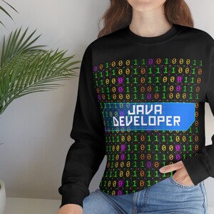Java Developer Sweatshirt, Tech Design, Unisex Coder Gift image 7