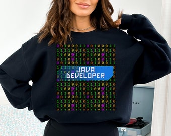 Sweat-shirt développeur Java, design technique, unisexe Gildan 18000