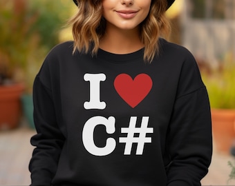 Divertente maglione per lo sviluppo informatico - Felpa I Love C# - Il top per gli appassionati di programmazione. Regalo per programmatore, insegnante di informatica e fanatico della scienza