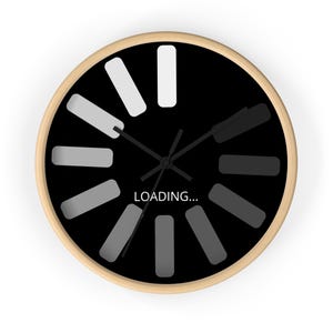 Computer Ladeprozess Wanduhr, Programmierer Geschenk, Tech Büro Dekor, Einzigartige Design Wanduhr, Schwarz Weiß Uhr, Ingenieur Schüler Bild 10