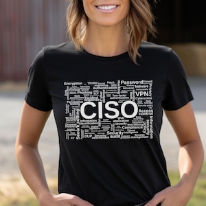 CISO - Infosec terminology - Unisex Heavy Cotton Tee for a Cyber Security Specialist, with information security and cyber words. Tech Gift