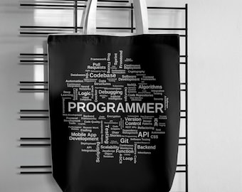 Borsa per programmatori - Design con termini di programmazione - Regalo perfetto per programmatori, sviluppatori, specialisti di informatica e ingegneri