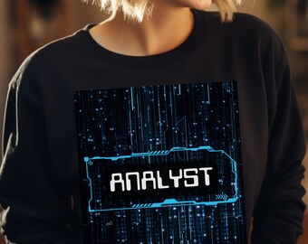 Bluza z nadrukiem „Analityk danych”, projekt techniczny, łamacz kodów