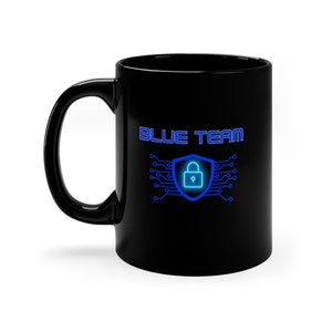 Blue Team Cyber Shield Mug | IT Security Coffee Cup | Hacker Defense Gift. New job gift, graduation , office warming for Cybersecurity geek