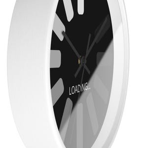 Computer Ladeprozess Wanduhr, Programmierer Geschenk, Tech Büro Dekor, Einzigartige Design Wanduhr, Schwarz Weiß Uhr, Ingenieur Schüler Bild 5