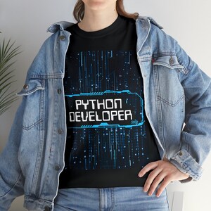 Python Developer T-Shirt, Tech Design, Programmer Gift image 7