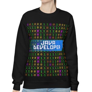Java Developer Sweatshirt, Tech Design, Unisex Coder Gift image 6