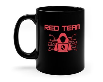 Ethical Hacker Red Team Coffee Mug - Cybersecurity Geek Gift - Hacking Enthusiast Cup. Gift for an infosec geek and cyber nerd, team gift