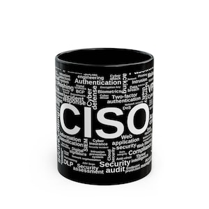 Information Security CISO Gift Coffee Mug, DLP Encryption Endpoint Protection Access Management, Tea Cup, Cybersecurity Office Decor, IT