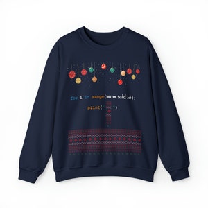 Lustiges Python Code Ugly Sweater Sweatshirt - Geeky Weihnachtspullover - Programmierer Humor Geschenk - Einzigartige Feiertagsbekleidung - Code-Enthusiasten Geschenk Bild 9