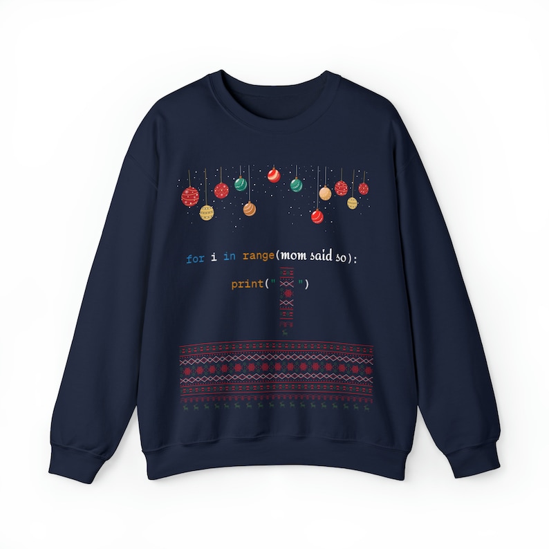 Lustiges Python Code Ugly Sweater Sweatshirt - Geeky Weihnachtspullover - Programmierer Humor Geschenk - Einzigartige Feiertagsbekleidung - Code-Enthusiasten Geschenk Bild 9