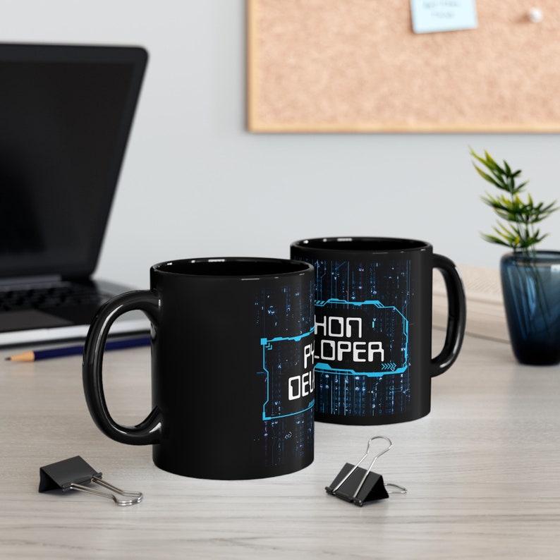 Python Developer mug, with tech new age design. Great gift for a programmer and a software engineer, for graduation and company events image 6