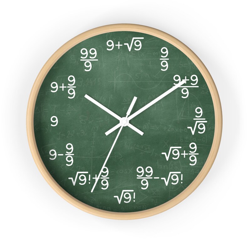 Math Wall Clock - Unique Mathematical Equations Decor - Teacher Gift ...