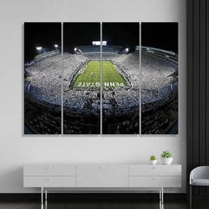 Lienzo de pared con varios paneles del estadio Penn State Beaver, impresión de los Nittany Lions de la NCAA, arte de pared del estadio, impresión artística de fútbol, Penn State College