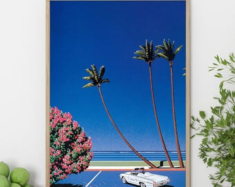 希少70s〜80s ネイティブアメリカン壁掛けプエブロ　USAヴィンテージナバホ Miami Beach 1980s Retro Hiroshi Nagai Wooden Framed Art Print or