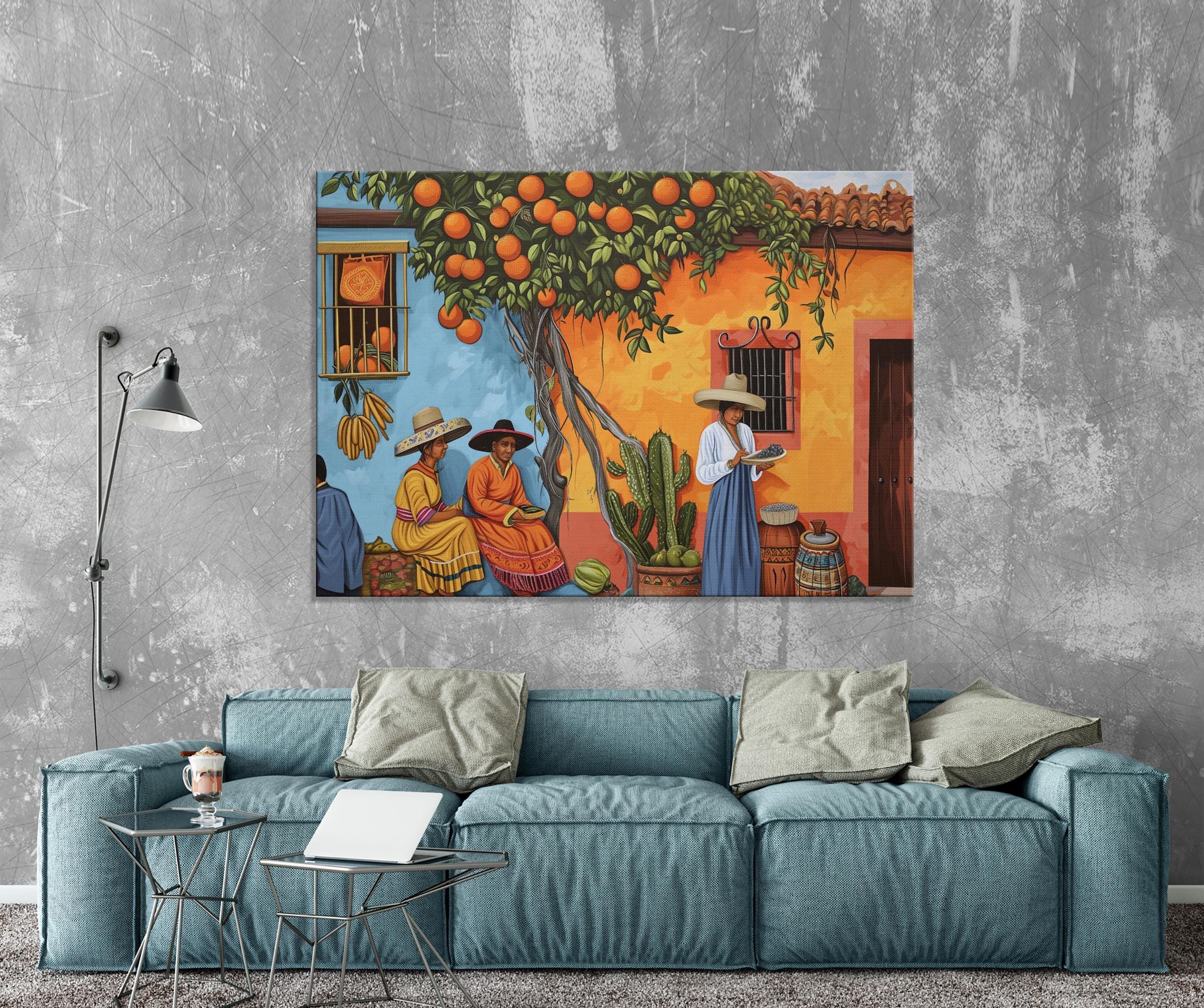 Mexican Wall Art - Traditional Mexican Home Painting - Mexican ...