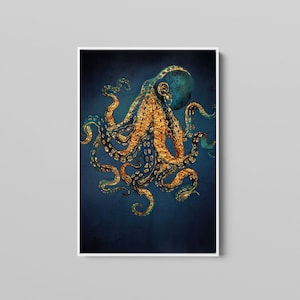 Trendy - Octopus Canvas Wall Art,Canvas Print, Large Wall Art, Octopus, Luxury Printed, Animal Wall Decor, Modern Canvas, Octopus Poster