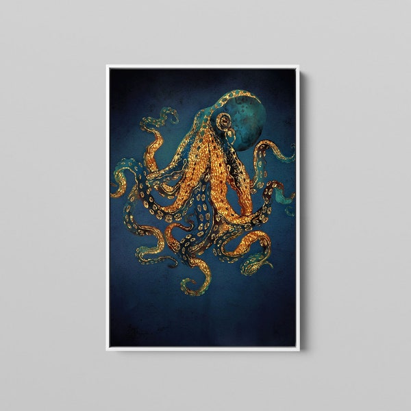 Trendy - Octopus Canvas Wall Art,Canvas Print, Large Wall Art, Octopus, Luxury Printed, Animal Wall Decor, Modern Canvas, Octopus Poster