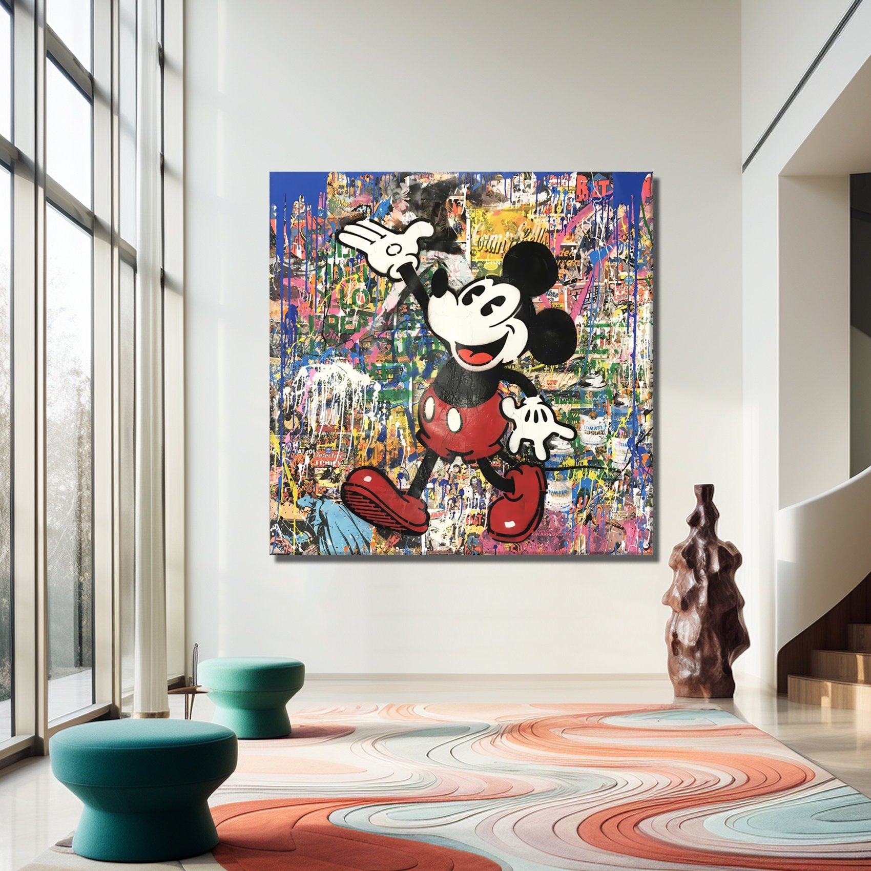 Buy Graffiti Funny Mickey Mouse Canvas Art Luxury Painting Fashion Online  in India 