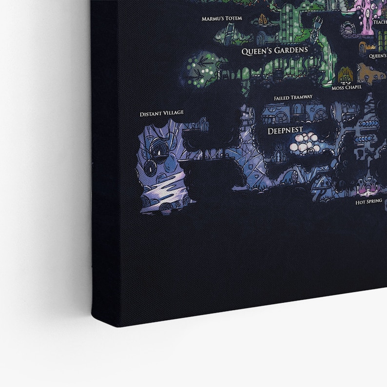 Hollow Knight 5 Pieces Map Canvas, Hallownest Wall Art Poster, Rolled ...