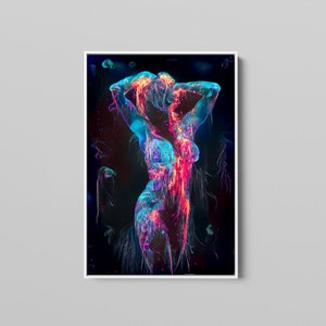 Naked Woman Painting Canvas Wall Art, Naked Woman Wall Art, Bedroom Canvas Art, Sensual Photo Wall Decor, Sensual Photo Art Canvas