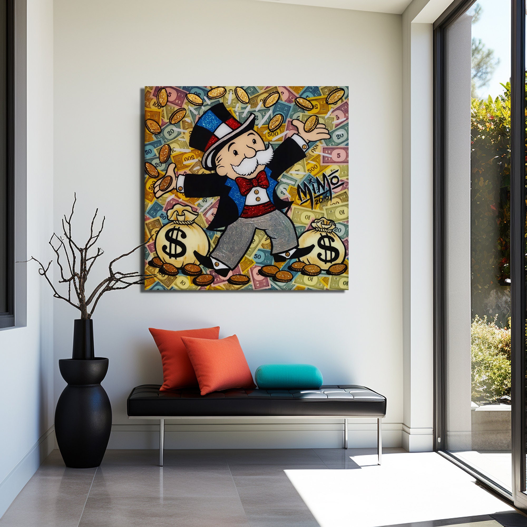 Rich Monopoly Mimo 2016 Pop Art Graffiti Canvas Print, Banksy Art ...