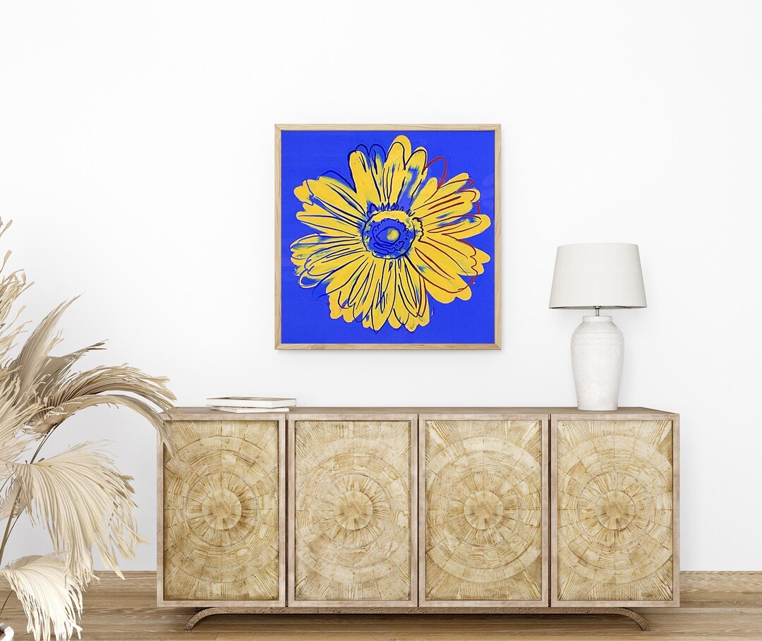 アンディ・ウォーホル　Daisy　インテリア　フレーム　ポスター　① Andy Warhol Daisy, Wooden Framed Art, Iconic Pop Art Print, Bold