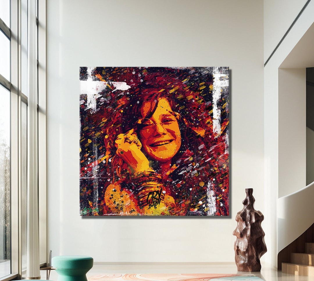 Janis Joplin Abstract Painting Canvas Print , Graffiti Square Canvas ...
