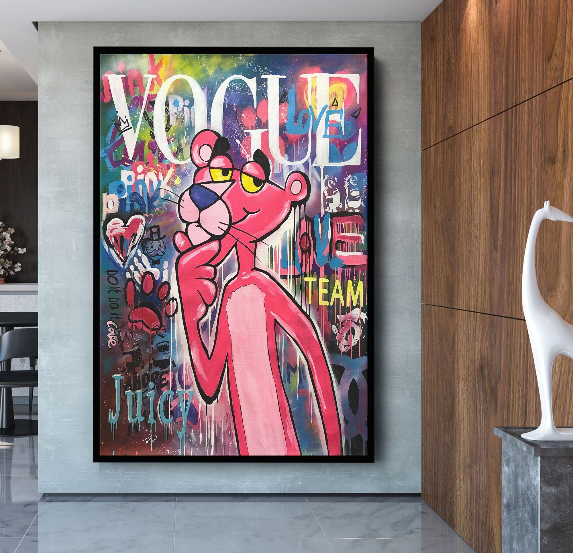 Vogue Pink Panther - Pop Art - Premium Canvas Art Print - Limited Edition