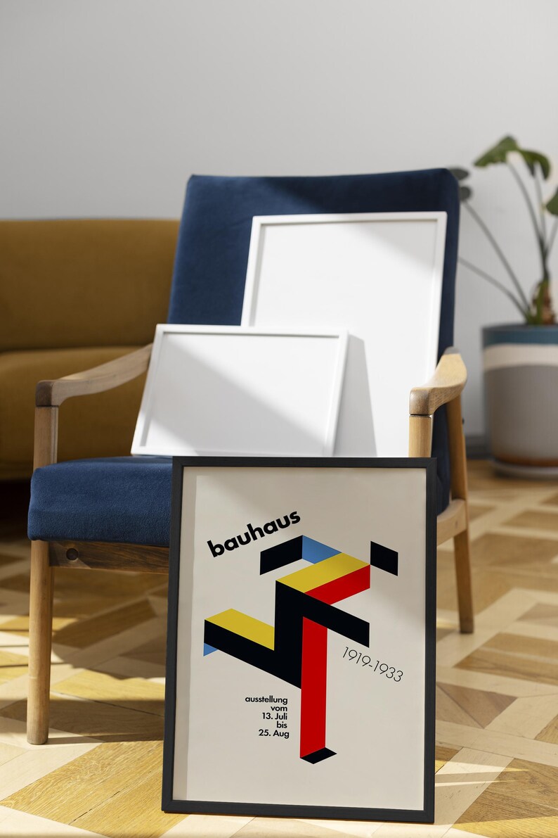 Bauhaus Exhibition 1923 Poster Set of 3, Geometric Mid Century Modern ...