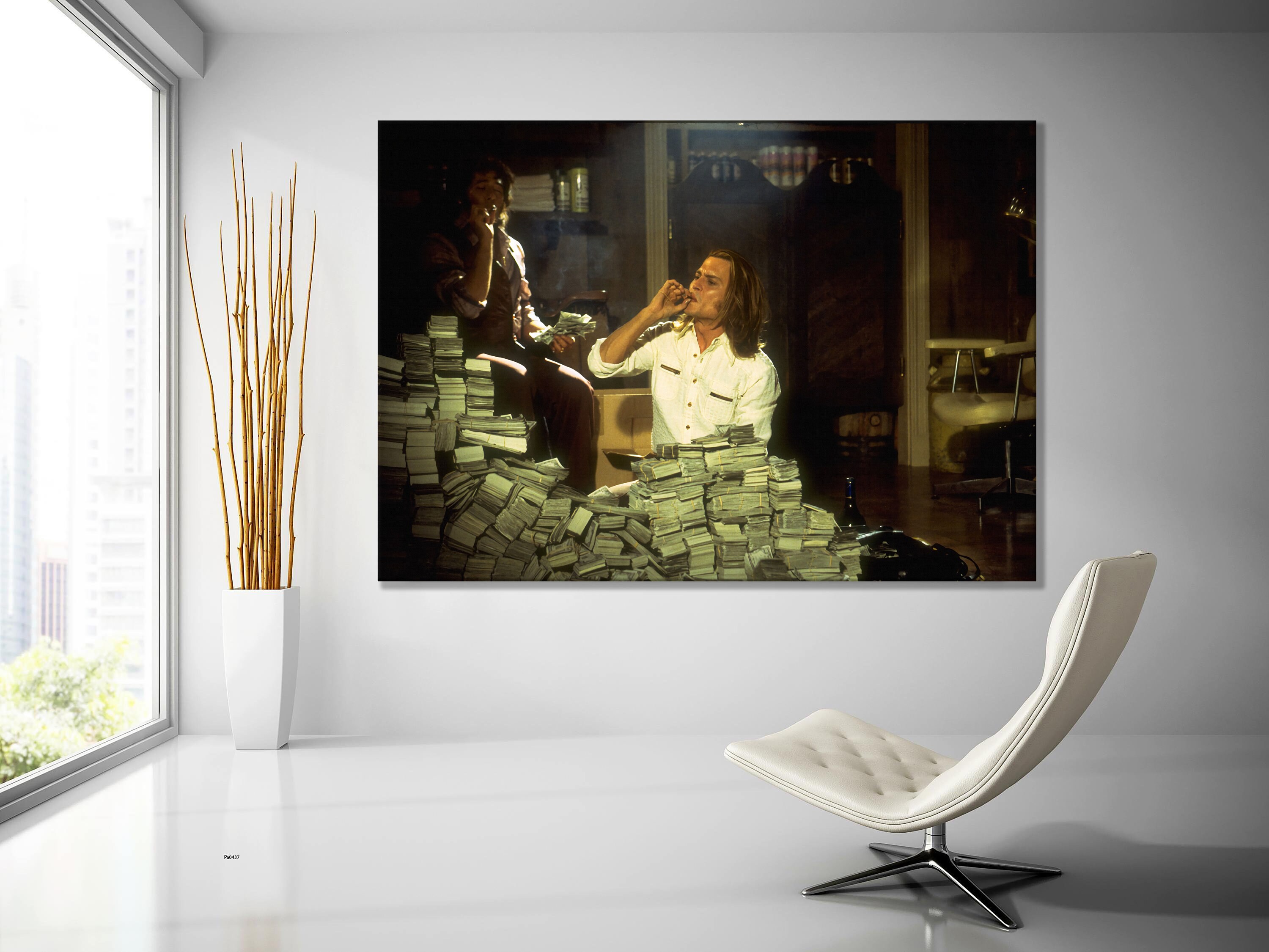 Blow Money Johnny Depp Canvas Decor, Blow Piles of Cash Movie