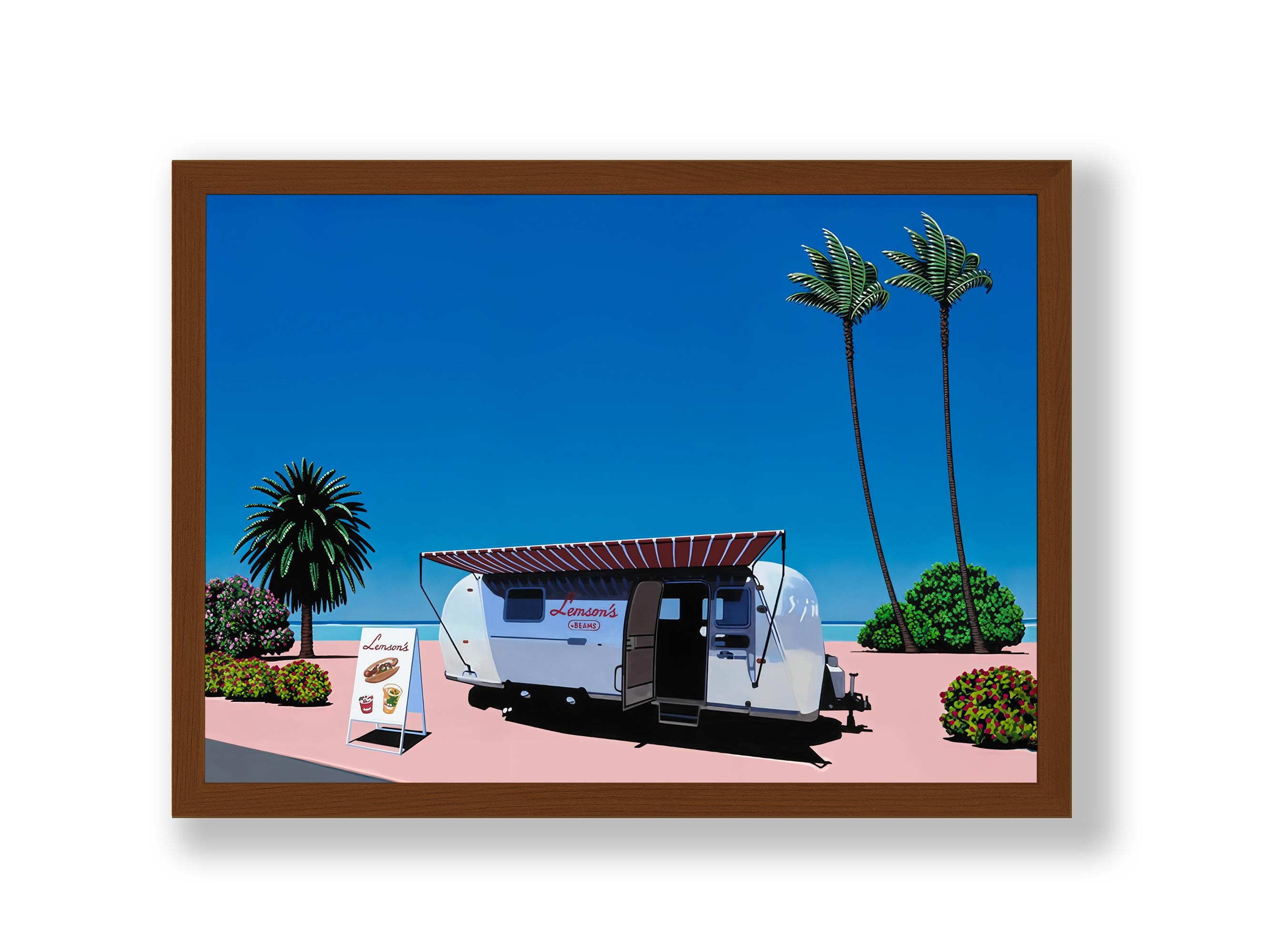 Lemson's Beams by Hiroshi Nagai, Wooden Framed Art, Japanese Retro