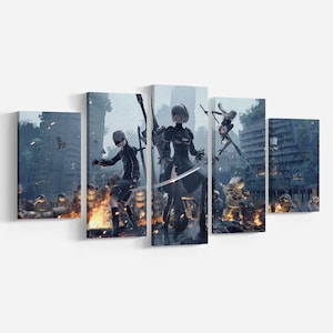 NIER AUTOMATA Canvas Wall Art, Video Game Canvas, Video Game Art, Anime Art, Gamer Room Decor, Gaming Prints, Wall Art