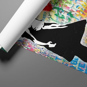 Ballonmädchen Liebe Pop Art Graffiti Leinwand, Banksy Style Pop Art, Mickey Mouse, Street Graffiti Wandkunst, Banksy Ballonmädchen Poster Bild 5