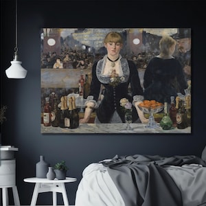 Edouard Manet, A Bar at the Folies-Bergère, 1882, Art Print, Canvas Print, Fine Art Poster, Art Reproduction, Archival Giclee, Gift