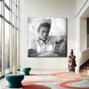 Vintage James Dean gerahmtes Plakat - Zeitloses Schwarz-Weiß-Leinwand, Hollywood Legende Wohnkultur, einzigartiges Geschenk für Filmliebhaber