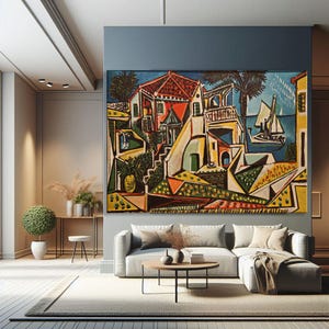 Pablo Picasso Mediterranean Canvas, Picasso Landscape Art Print, Picasso Poster, Fine Art, Large Wall Art, Abstact Wall Art, Reproduction