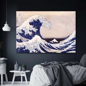 Trendy Murals - The Great Wave off the Coast of Kanagawa 1829 by Katsushika Hokusai Canvas Art Print