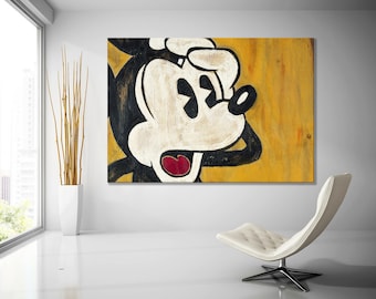 ミッキーマウスの古い漫画ポップアートキャンバス、クラシックミッキー