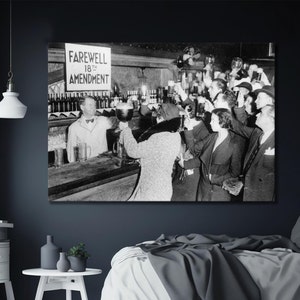 End of Prohibition, Black and White Art, Vintage Wall Art, Bar Wall Decor, End of Prohibition, Large Art