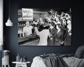 End of Prohibition, Black and White Art, Vintage Wall Art, Bar Wall Decor, End of Prohibition, Large Art